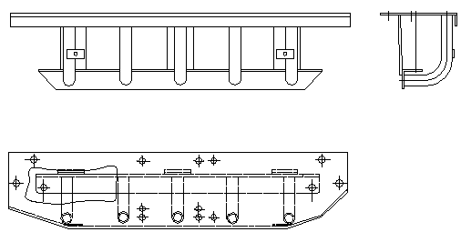 Габаритный чертеж установочного комплекта 'Стык-2' для лебедки